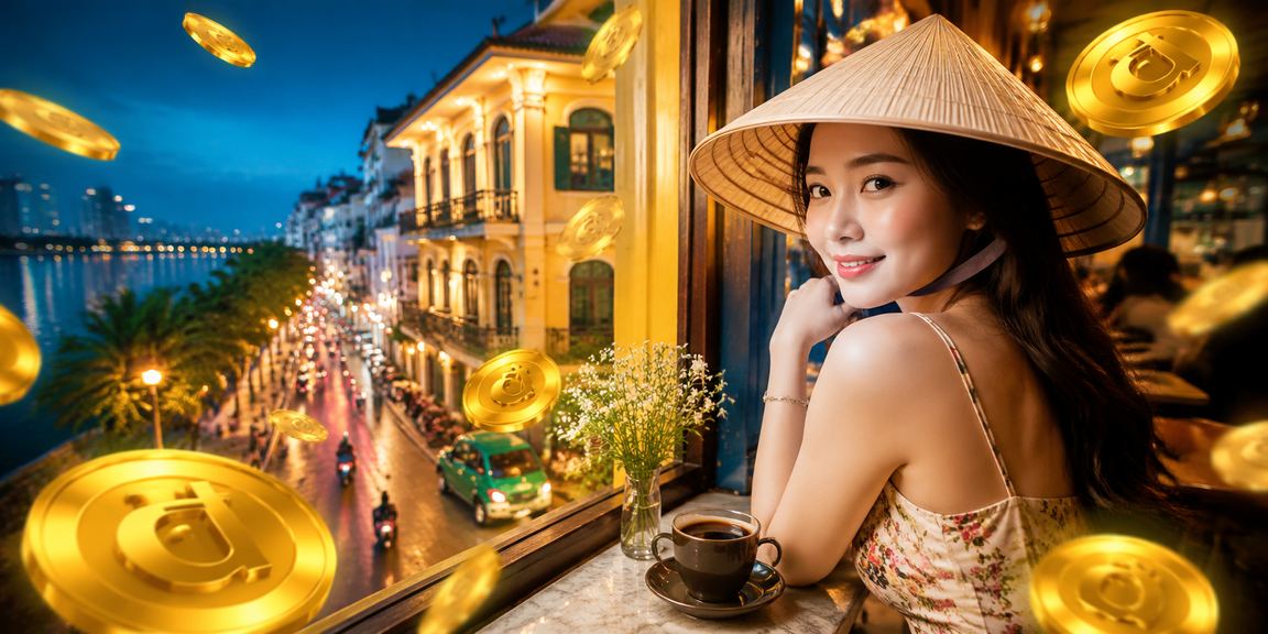 Người dùng tại Hà Nội nạp tiền thưởng qua gplx4 với hình ảnh nón lá truyền thống